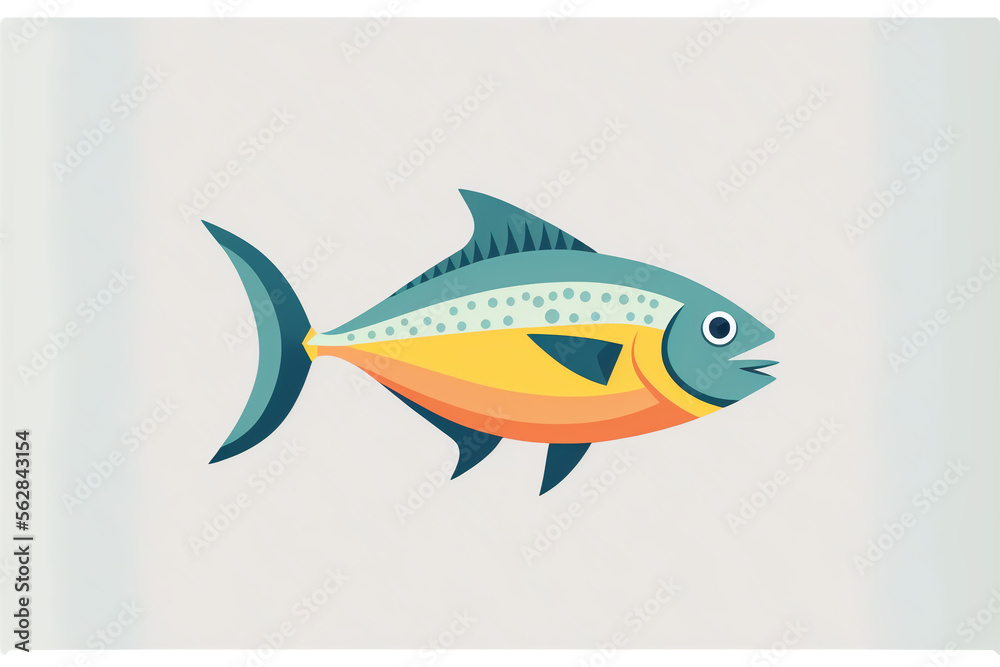 Fish vector illustration for logo, design or tattoo. Generative AI. Fish vector illustration for logo, design or tattoo. Generative AI.