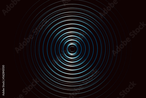 Circle Lines with Abstract Rings, Ripple. 3D Minimal Modern Vector. Abstract Signal Radar.