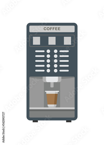 Convenience store coffee machine maker. Simple flat illustration.