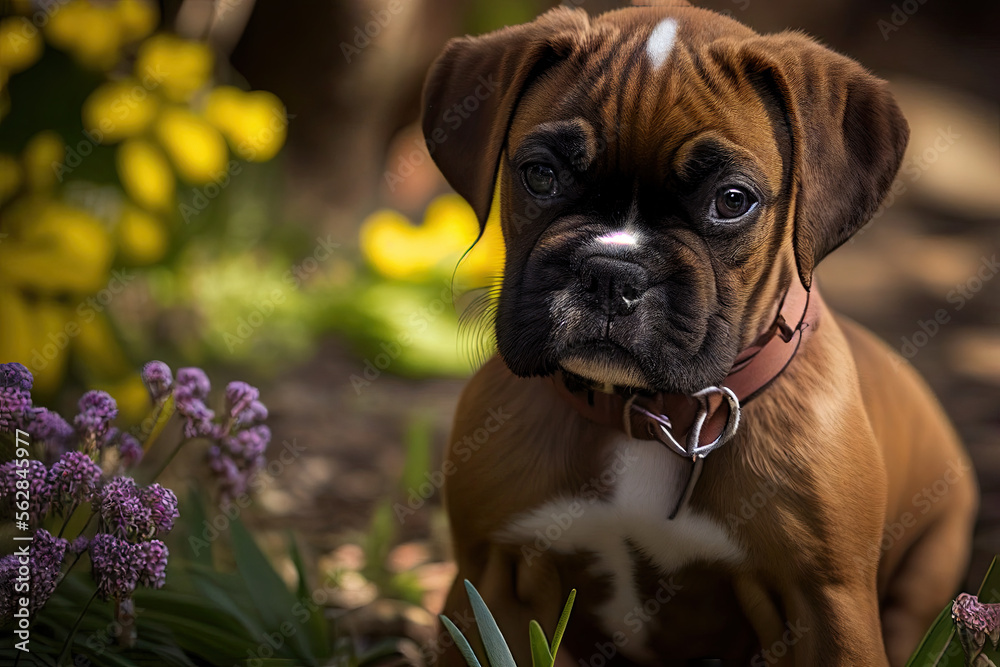 Boxer puppy, Generative AI Boxer puppy, Generative AI