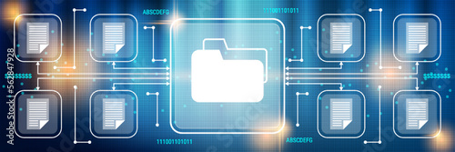 Computer network, database, remote servers, catalog structure vector concept illustration. Web banner, header design template
