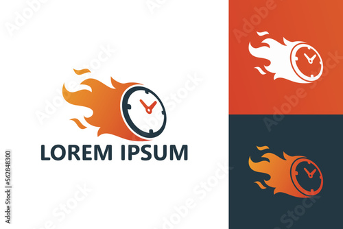Hot time logo template design vector