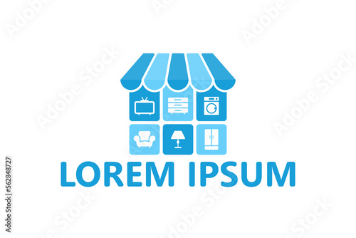 Furniture and electronic store logo template design vector