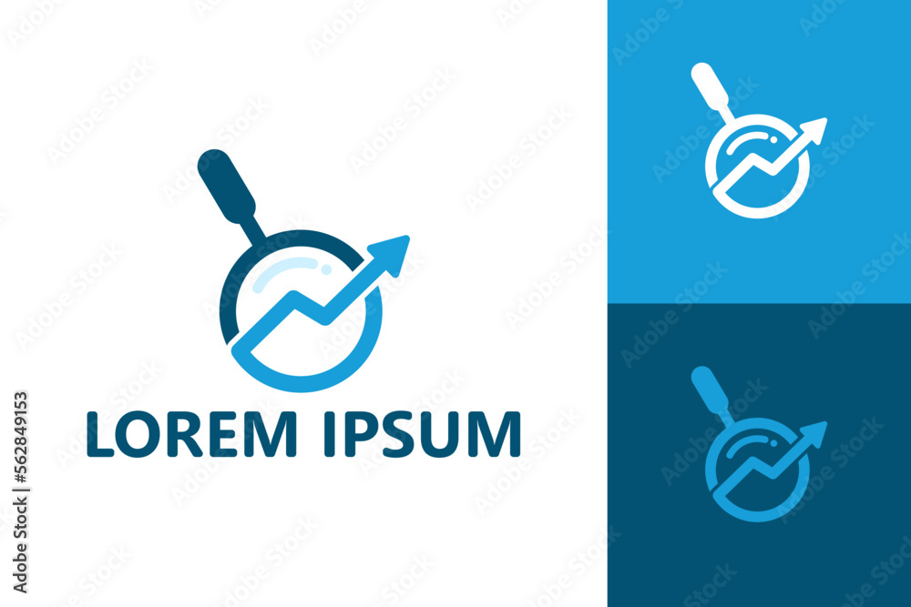 Search statistic invest logo template design vector