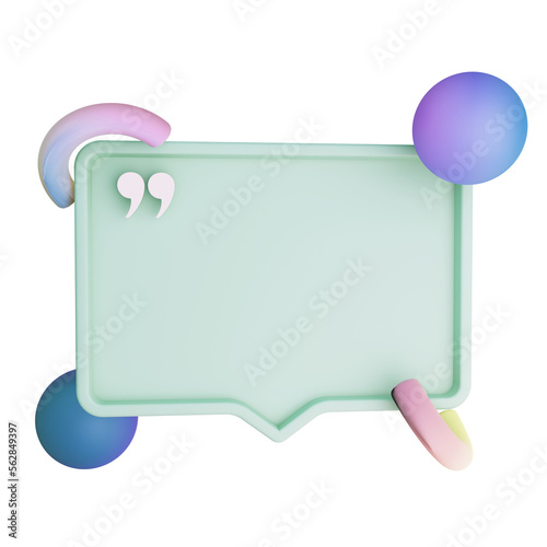 Quote frame template, quote bubble, textbox isolated for creative and inspirational words