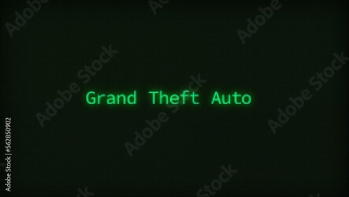 Retro Computer Coding Text Animation Typing Grand Theft Auto, CRT Monitor Style