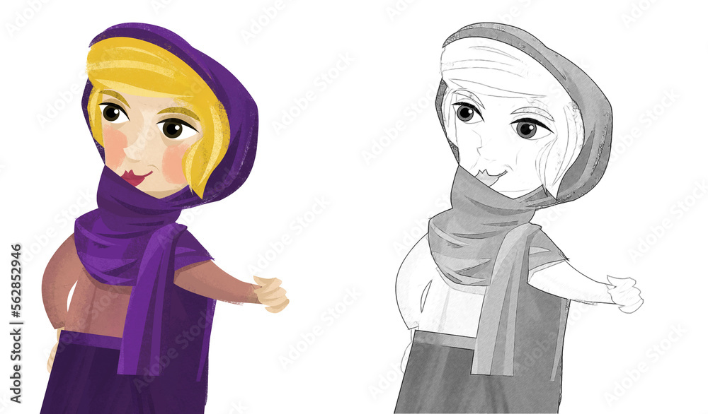cartoon herbalist queen doing magic illustration cartoon herbalist queen doing magic illustration