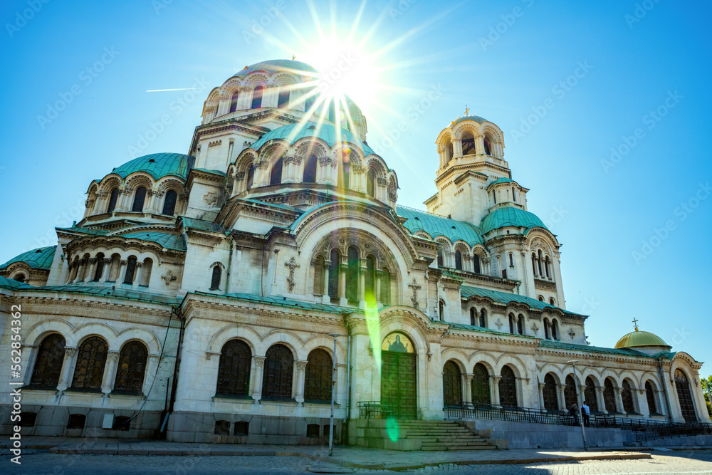 The St. Alexander Nevsky Cathedral, one of the largest Eastern Orthodox cathedrals in the world at Sofia, Bulgaria