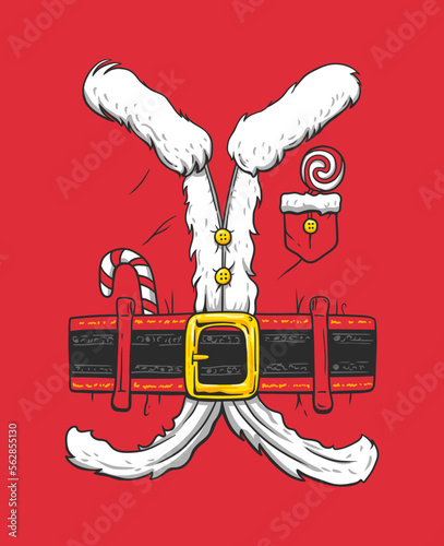 Santa Claus shirt costume vector clip art