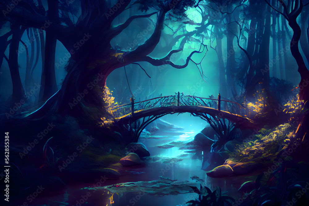 custom made wallpaper toronto digitalBridge in the fantasy forest