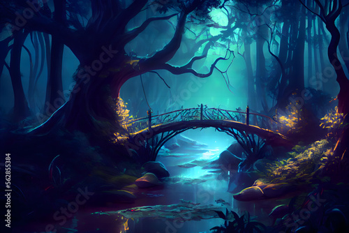 Bridge in the fantasy forest © Hui