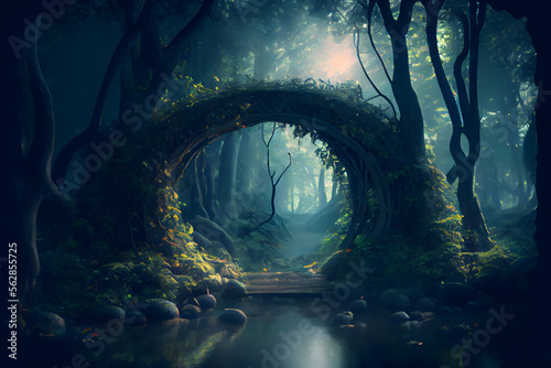 Bridge in the fantasy forest
