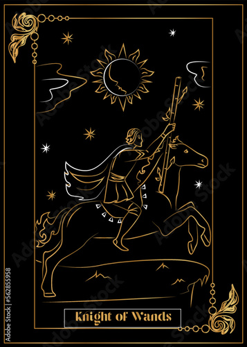 
the illustration - card for tarot - Knight of Wands.
