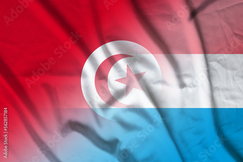 Papier peint Tunisia and Luxembourg government flag transborder relations LUX TUN