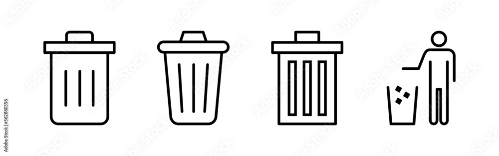 Trash icon vector for web and mobile app. trash can icon. delete sign and symbol. Trash icon vector for web and mobile app. trash can icon. delete sign and symbol.