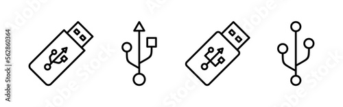 Usb icon vector for web and mobile app. Flash disk sign and symbol. flash drive sign.