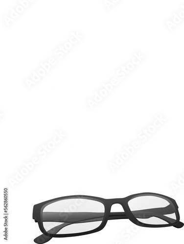 Black farsighted glasses, vector illustration
