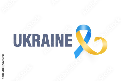 Free Download Stand with Ukraine. Anti War Call with the Smbol of Peace with Blue and Yellow Silk Ribbon. Ukranian Flag Colors. Struggle, Protest, Support Ukraine, Slogan. Vector Illustration - GFXLoad