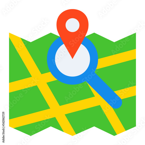 Map Search Flat Icon