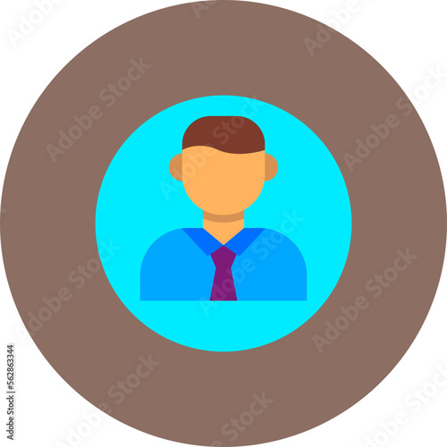 Manager Multicolor Circle Flat Icon