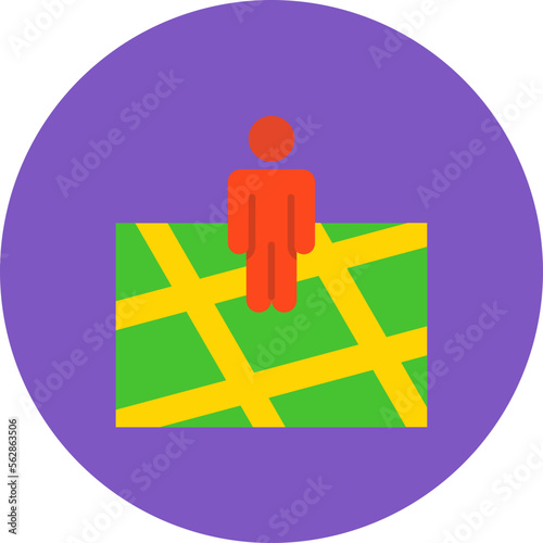 Street View Multicolor Circle Flat Icon