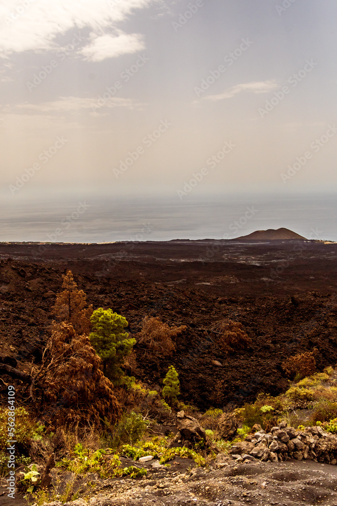 Colada de lava del volcán Tajogaite, isla de la Palma.