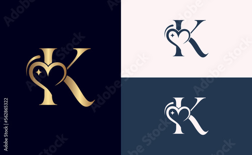 Foto beauty logo design love spa massage letter K