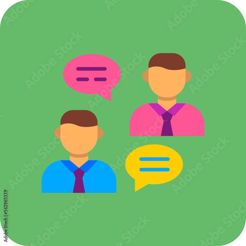 Conversation Multicolor Round Corner Flat Icon