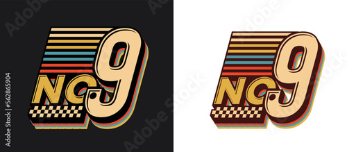 No. 9 racing style in vintage