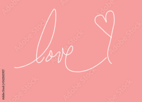 illustration Love pink heart