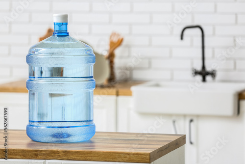 Bottle of clean water on co...