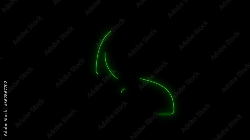 People avatar green neon glow light sign. People avatar green neon glow light sign.