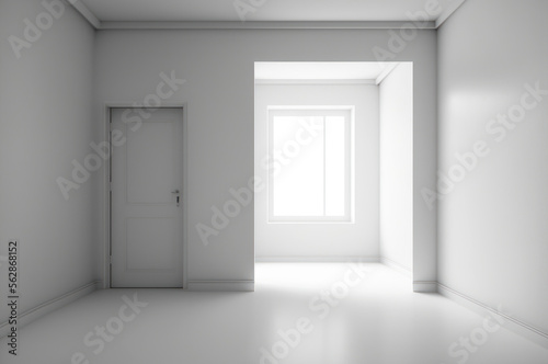 White clean minimal room interior copy space background. Generative ai.