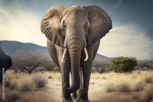 a big elephant in its natural habitat