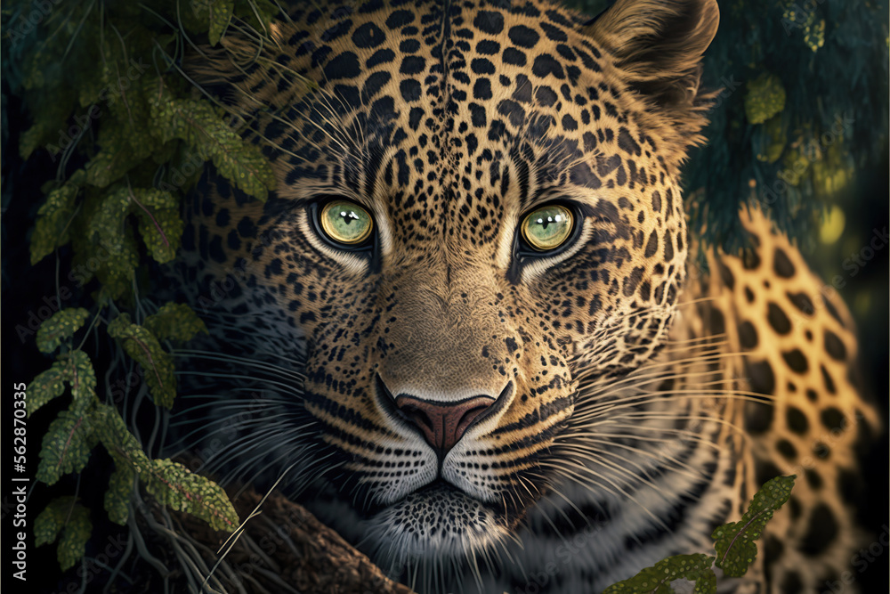 a beautiful jaguar in its natural habitat