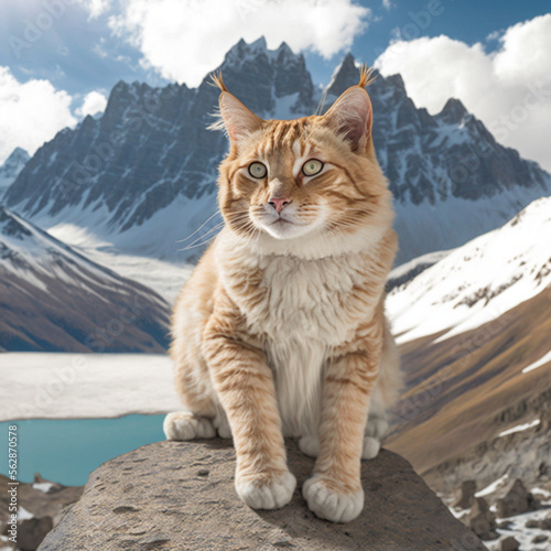 Cat on the mountain © mech
