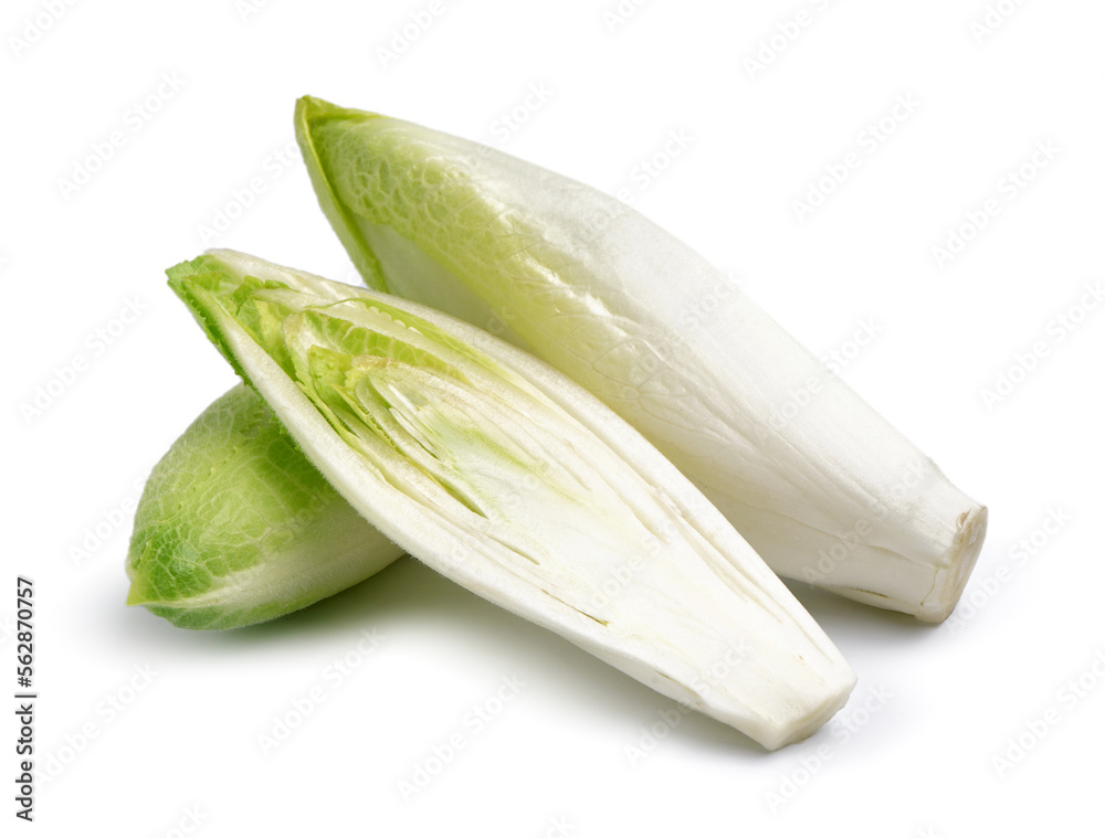 Bunches of fresh endive isolated on white background Bunches of fresh endive isolated on white background
