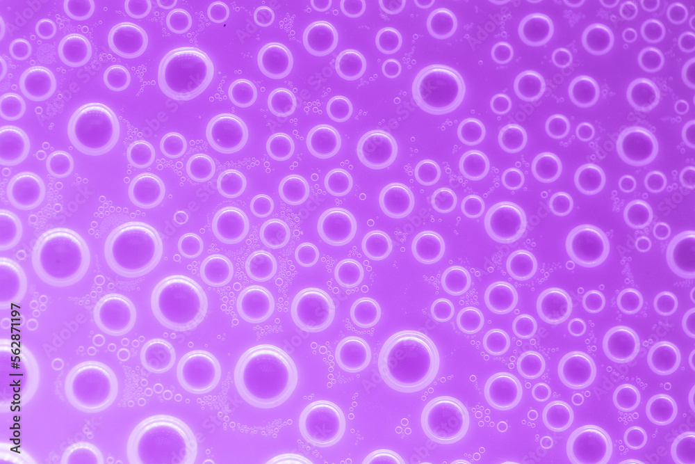 Bubbles purple background. round bubbles texture in lilac tones.beautiful background with circles.Purple pattern with white circles.macro Bubbles set. 