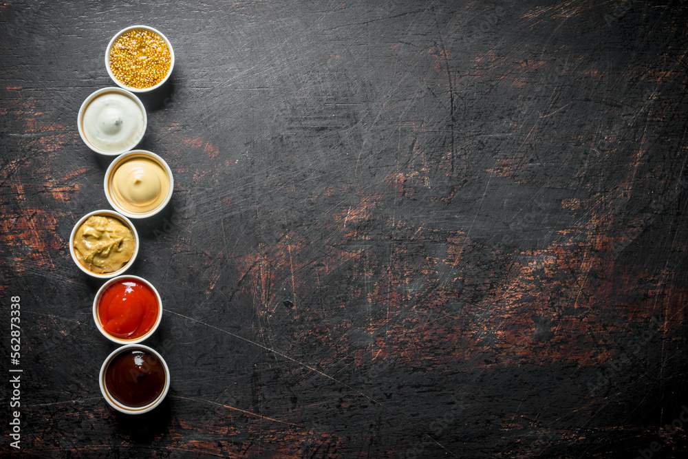 Fototapeta premium Different types of sauces.