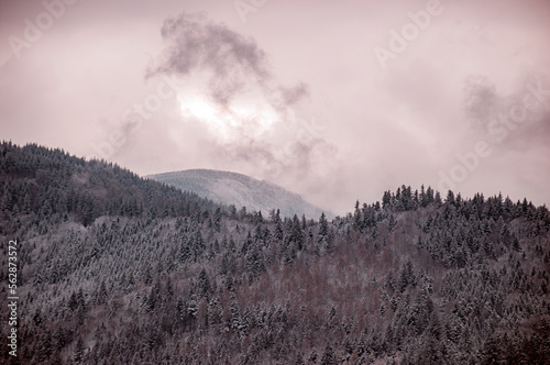 time clouds over the mountains