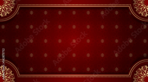 Red uxury background  with mandala ornament
