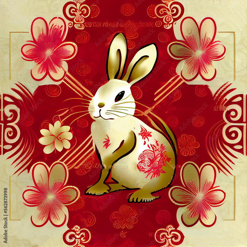 Cute bunny for children poster illustration. Easter rabbit.