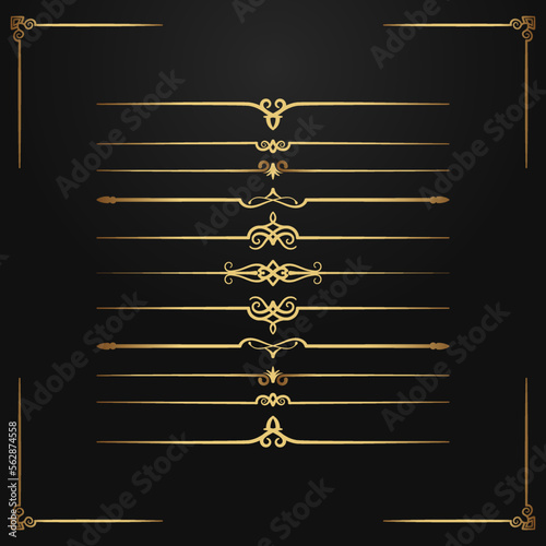 vintage border set, vector decoration