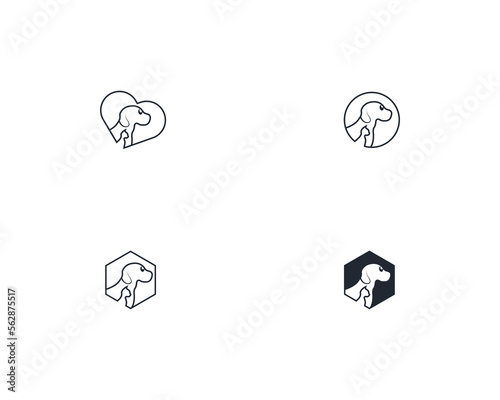Dog and cat home logo design template, pet love logo design suitable for pet shop, store, cafe, business, hotel, veterinary clinic, Domestic animal vector illustration logotype, sign, symbol.