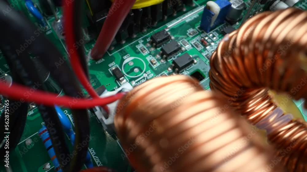 Disassembled electrical appliance close-up. Travel by trolley