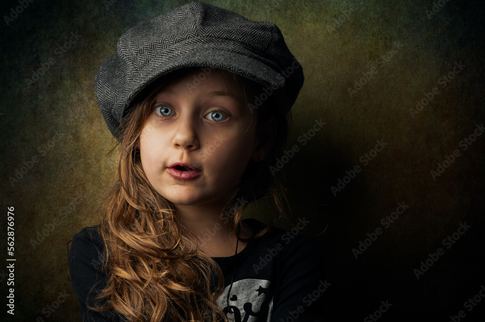 Portrait of a cute little girl looking at camera Portrait of a cute little girl looking at camera