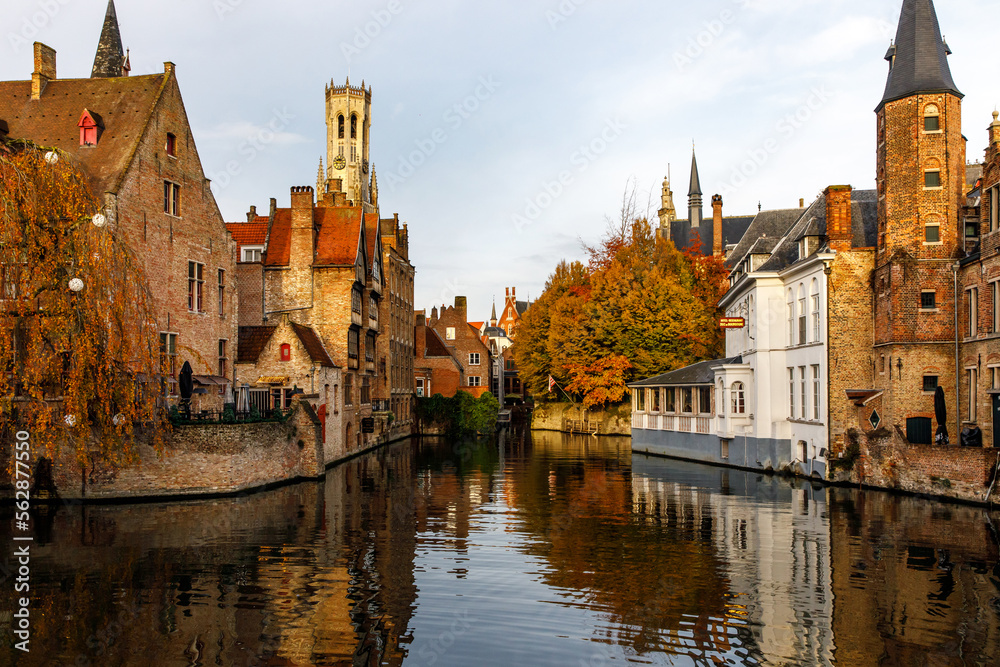 Old Europe - Canals of Brugge medieval town.