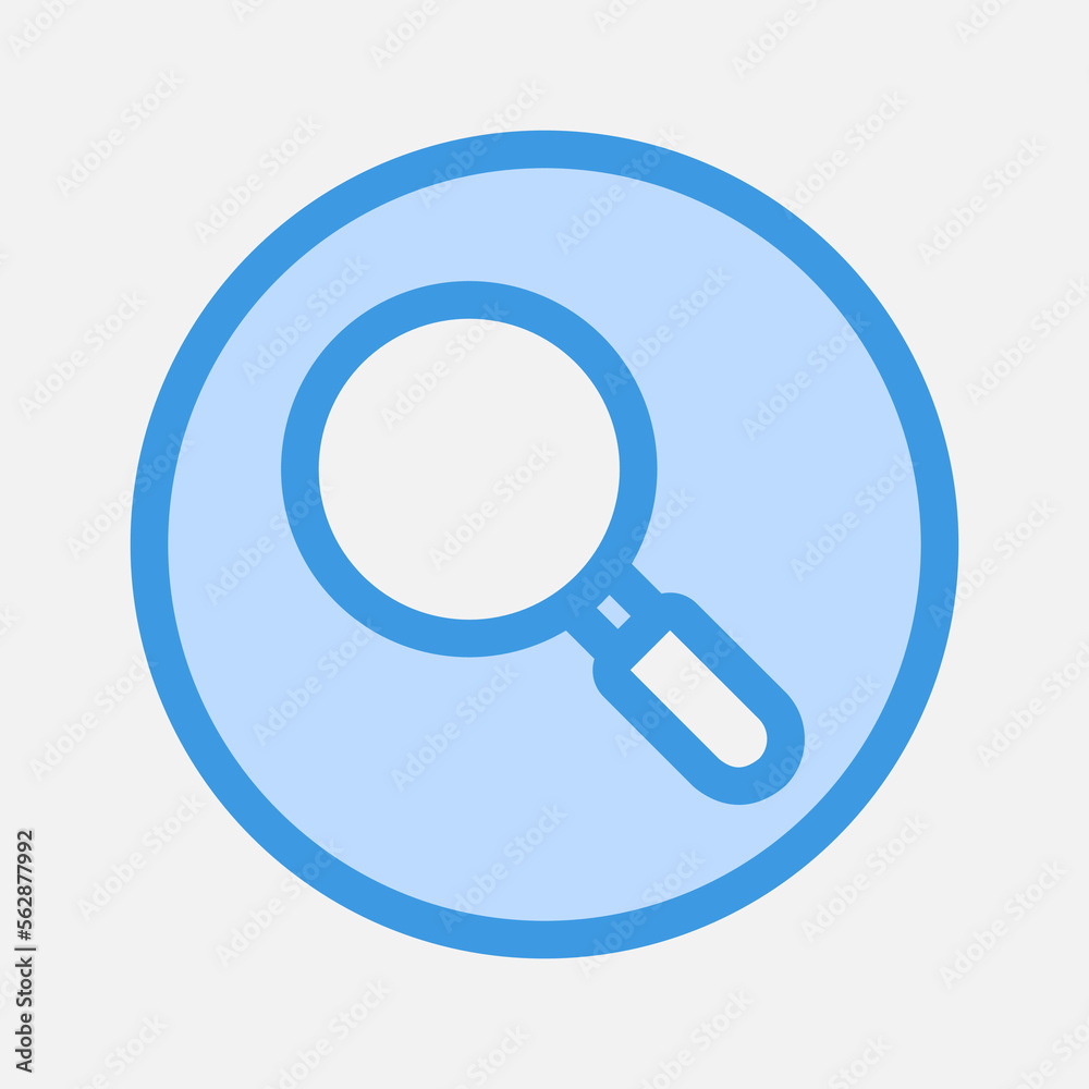 Search icon in blue style about essentials, use for website mobile app presentation Search icon in blue style about essentials, use for website mobile app presentation