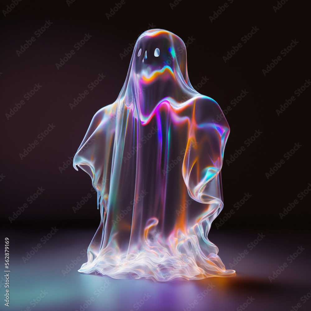 holographic translucent ghost, Generative AI holographic translucent ghost, Generative AI
