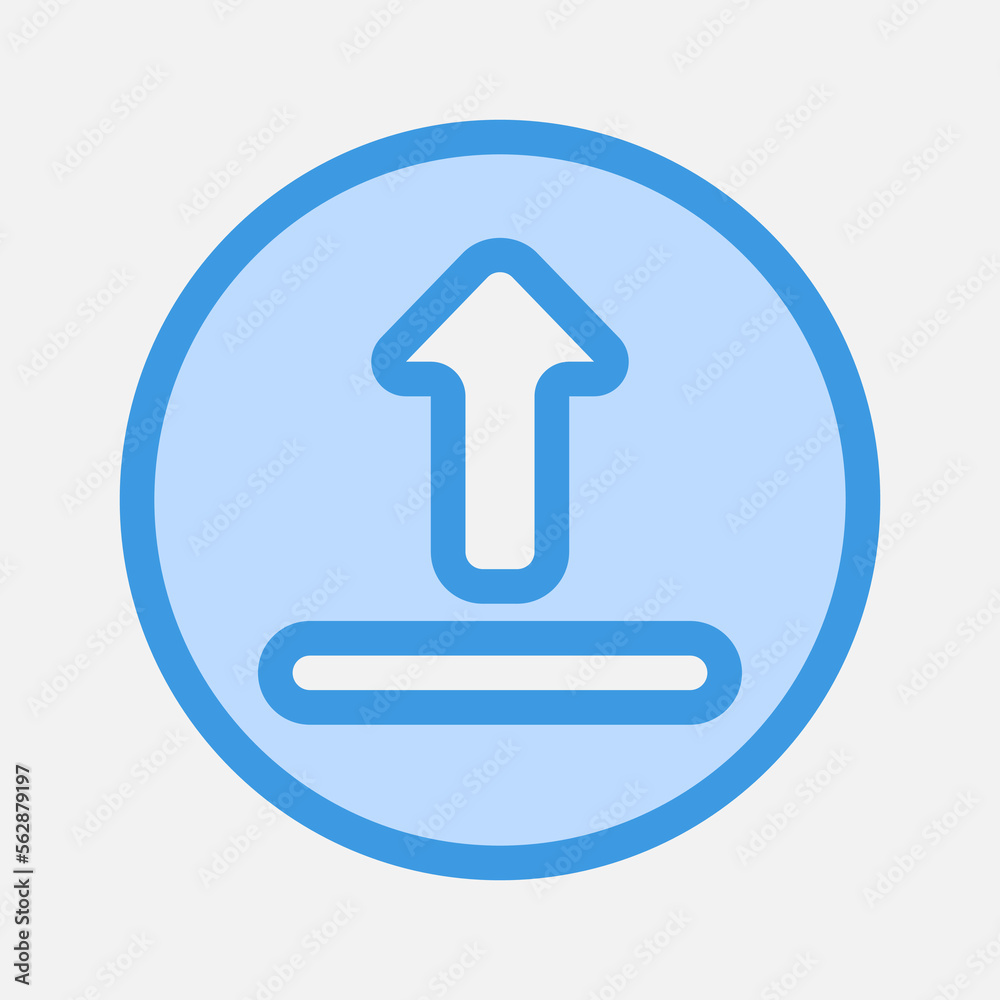 Upload icon in blue style about essentials, use for website mobile app presentation Upload icon in blue style about essentials, use for website mobile app presentation